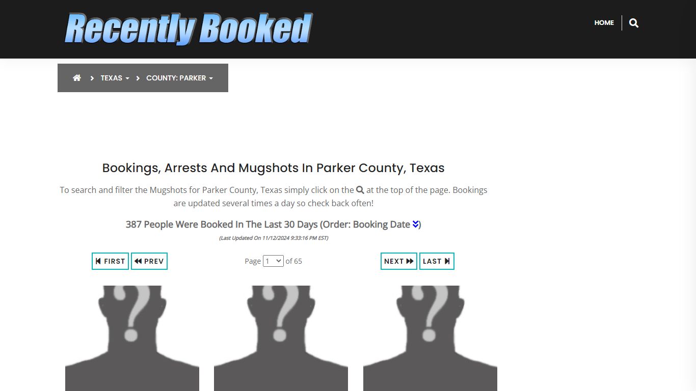 Bookings, Arrests and Mugshots in Parker County, Texas - Recently Booked