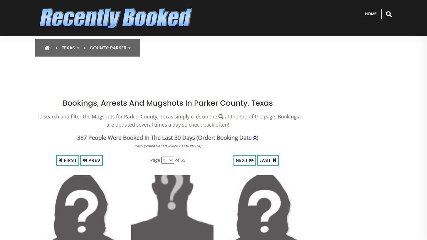 Bookings, Arrests and Mugshots in Parker County, Texas - Recently Booked